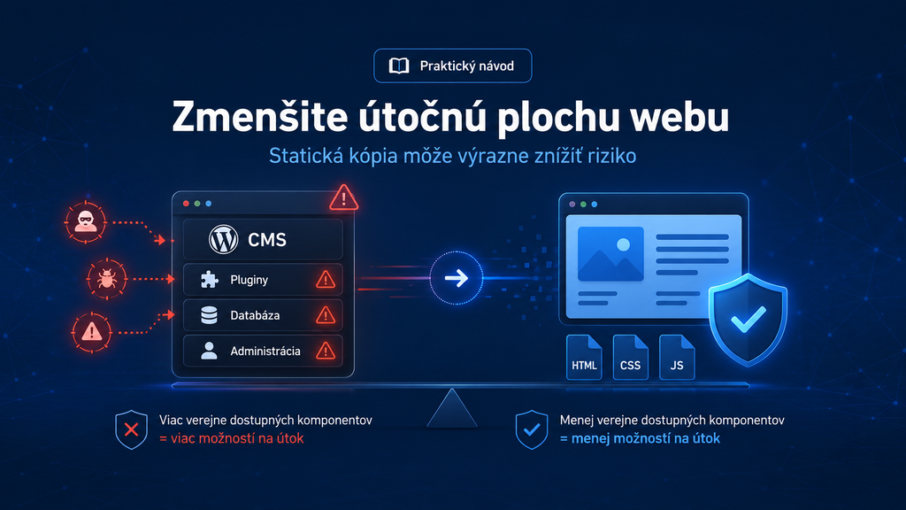 Statická kópia stránky môže výrazne znížiť riziko útoku